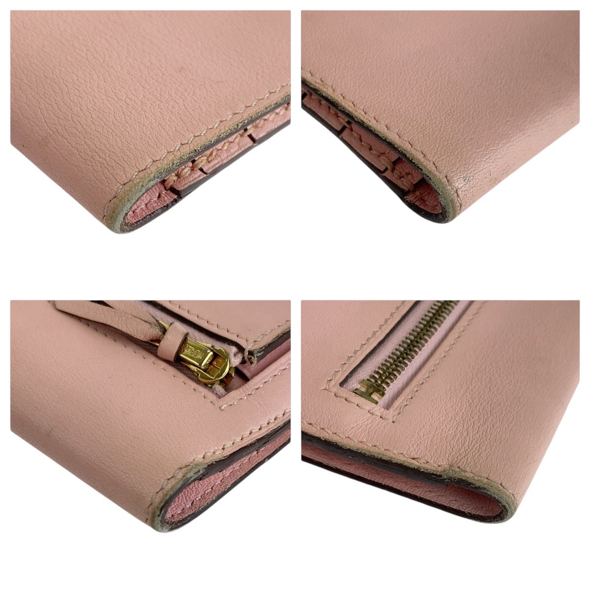 14602
HERMES エルメス ドゴンロング ピンク ローズサクラ ゴールド金具 ヴォースイフト 長財布 ロングウォレット T刻印  レディース AB40