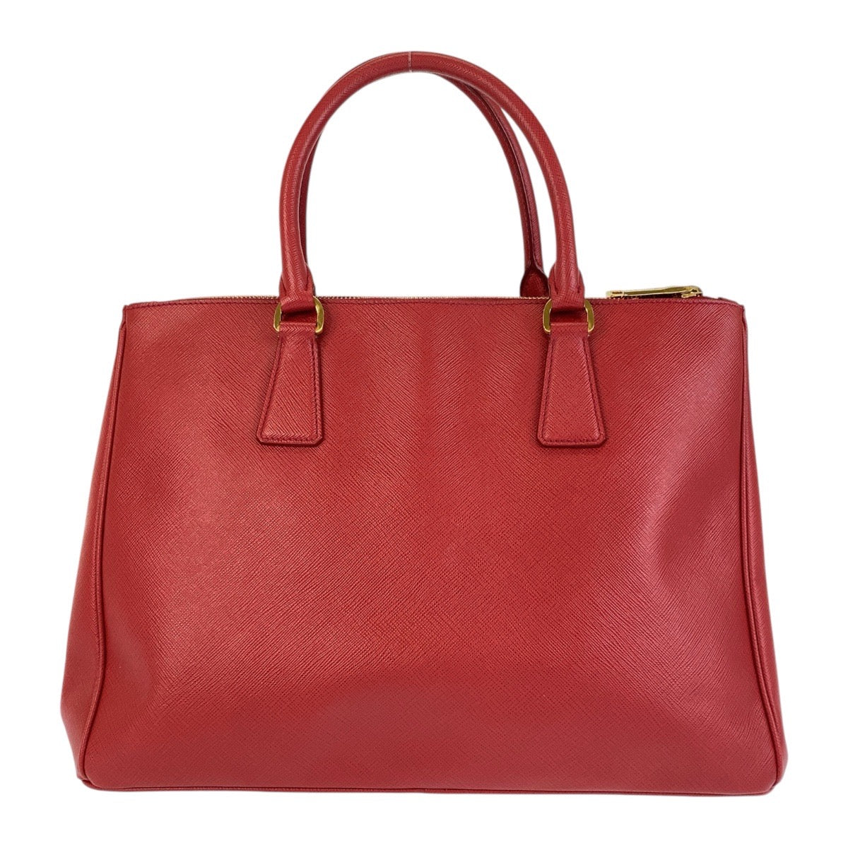 14606
 PRADA Prada Saffiano Galleria Red Gold Hardware Leather Handbag for Women