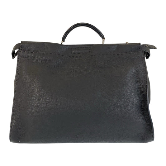 14607
FENDI フェンディ セレリア ピーカブー ブラック 黒 シルバー金具 レザー ビジネスバッグ ブリーフケース  メンズ