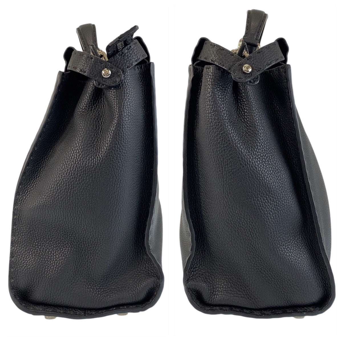 14607
FENDI フェンディ セレリア ピーカブー ブラック 黒 シルバー金具 レザー ビジネスバッグ ブリーフケース  メンズ