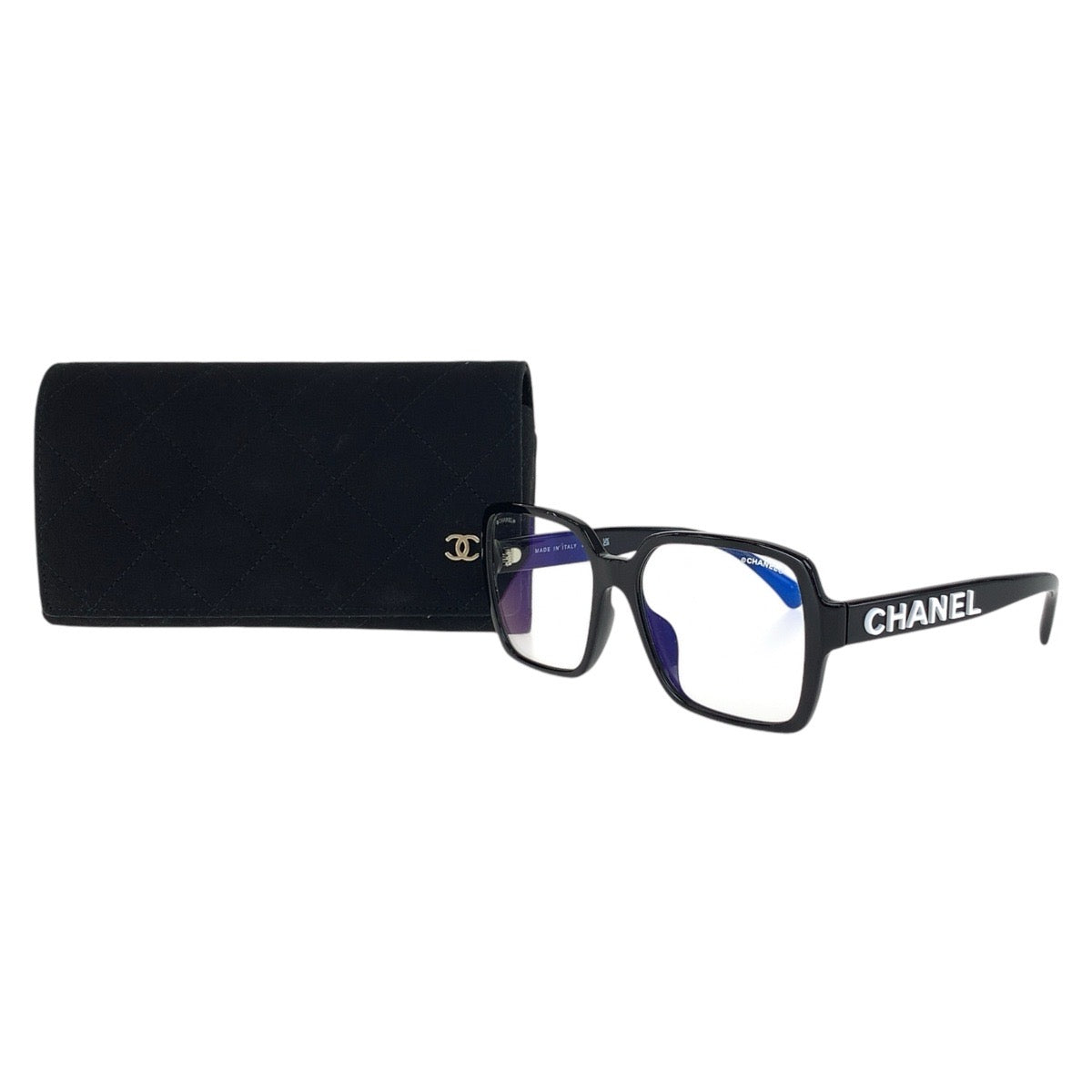 14614
CHANEL シャネル スクエアシェイプ ブラック 黒 シルバー金具 プラスチック 5408 S A c.1026 15B 5617 140 サングラス メガネ 男女兼用 スクエア  レディース A54