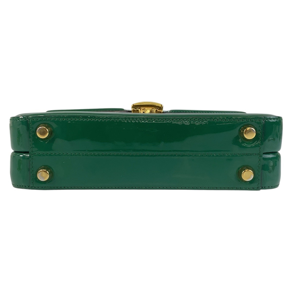 14616
GUCCI グッチ シルヴィ グリーン ゴールド金具 パテントレザー 589479 斜め掛け ショルダーバッグ ハンドバッグ 2way  レディース
