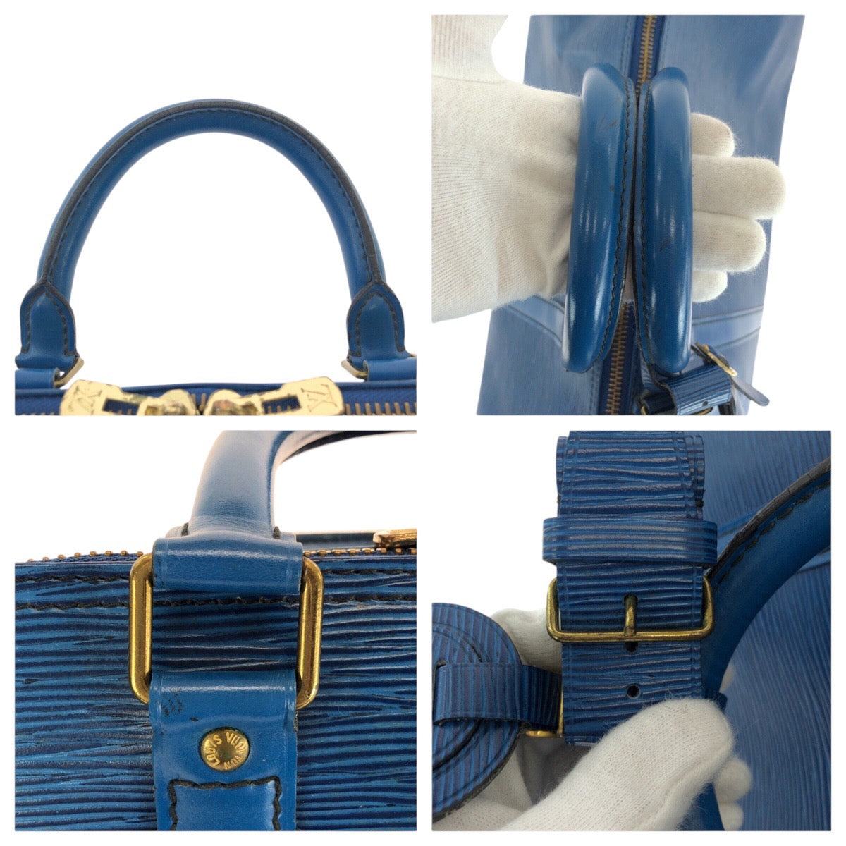 14618
LOUIS VUITTON ルイヴィトン エピ キーポル 50 ブルー ゴールド金具 レザー M42965 ボストンバッグ 男女兼用  レディース