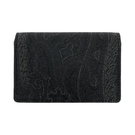 14619
ETRO エトロ ペイズリー ブラック 黒 PVC / レザー カードケース 名刺入れ 男女兼用  レディース