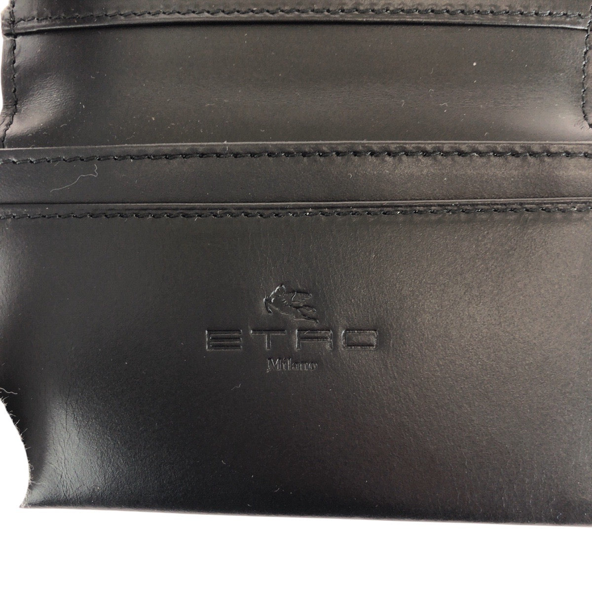 14619
ETRO エトロ ペイズリー ブラック 黒 PVC / レザー カードケース 名刺入れ 男女兼用  レディース