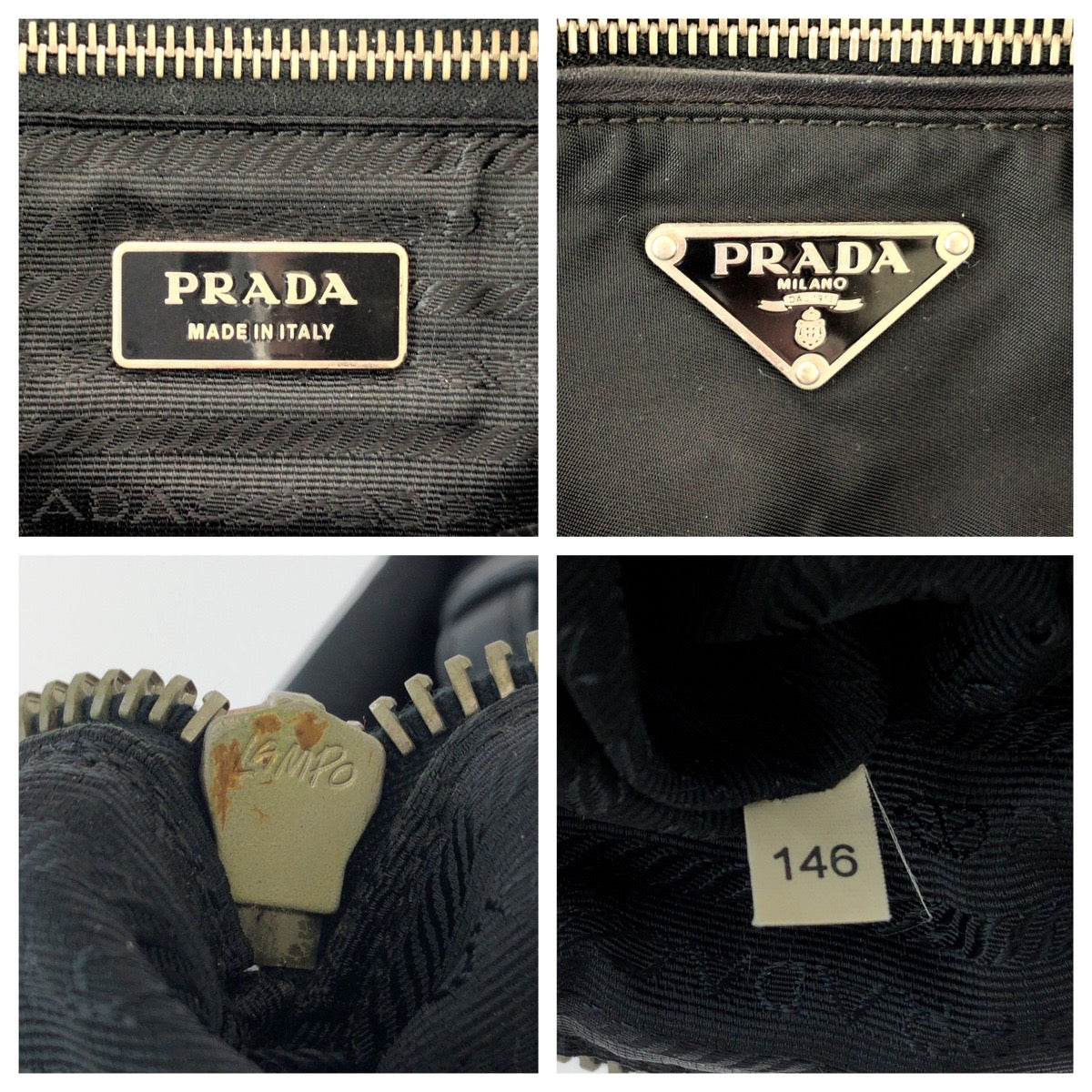 14621
PRADA プラダ テスート 三角ロゴプレート 男女兼用 ブラック 黒 シルバー金具 ナイロン ショルダーバッグ メッセンジャーバッグ  メンズ