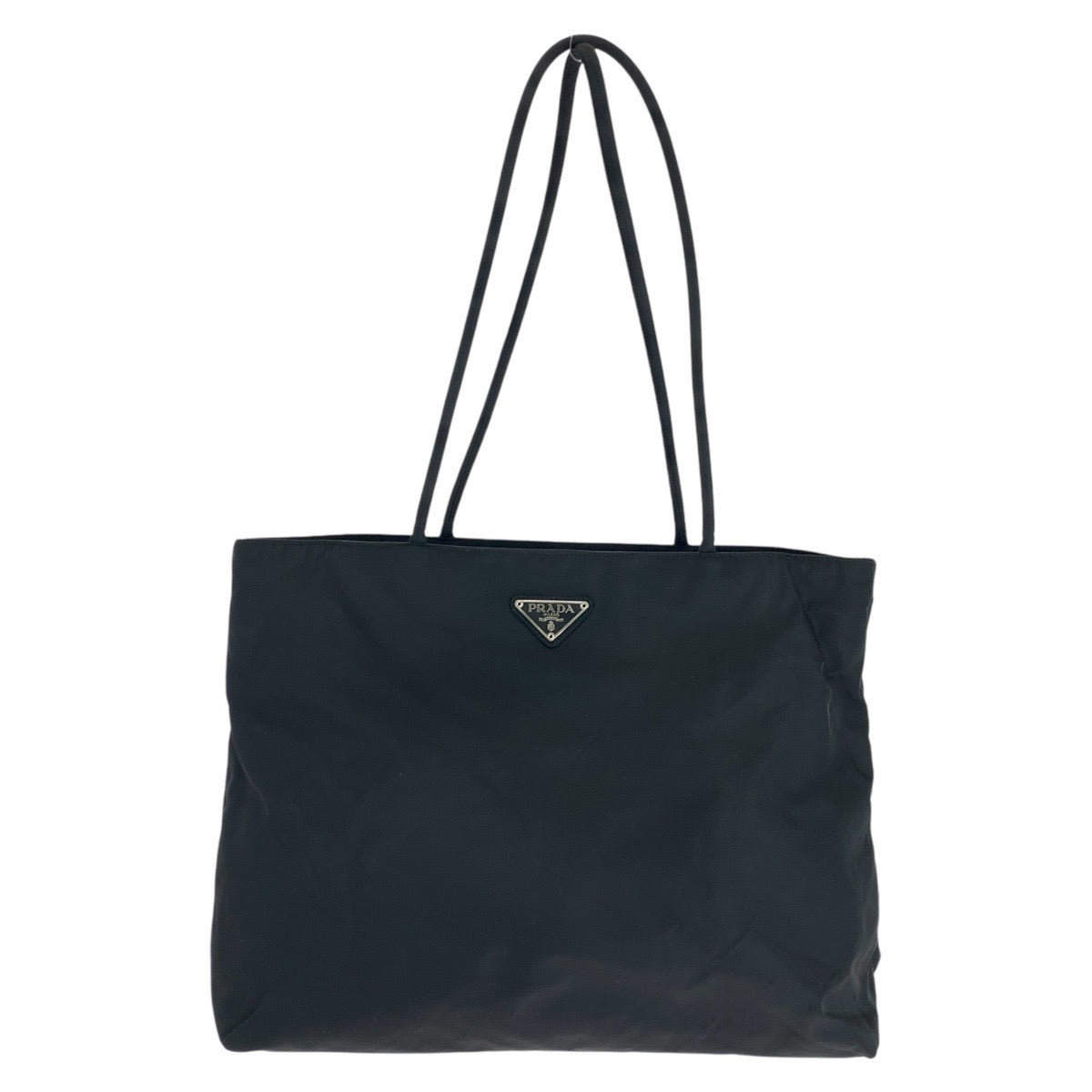 14622
PRADA プラダ テスート 三角ロゴプレート ブラック 黒 シルバー金具 ナイロン トートバッグ ショルダーバッグ  レディース