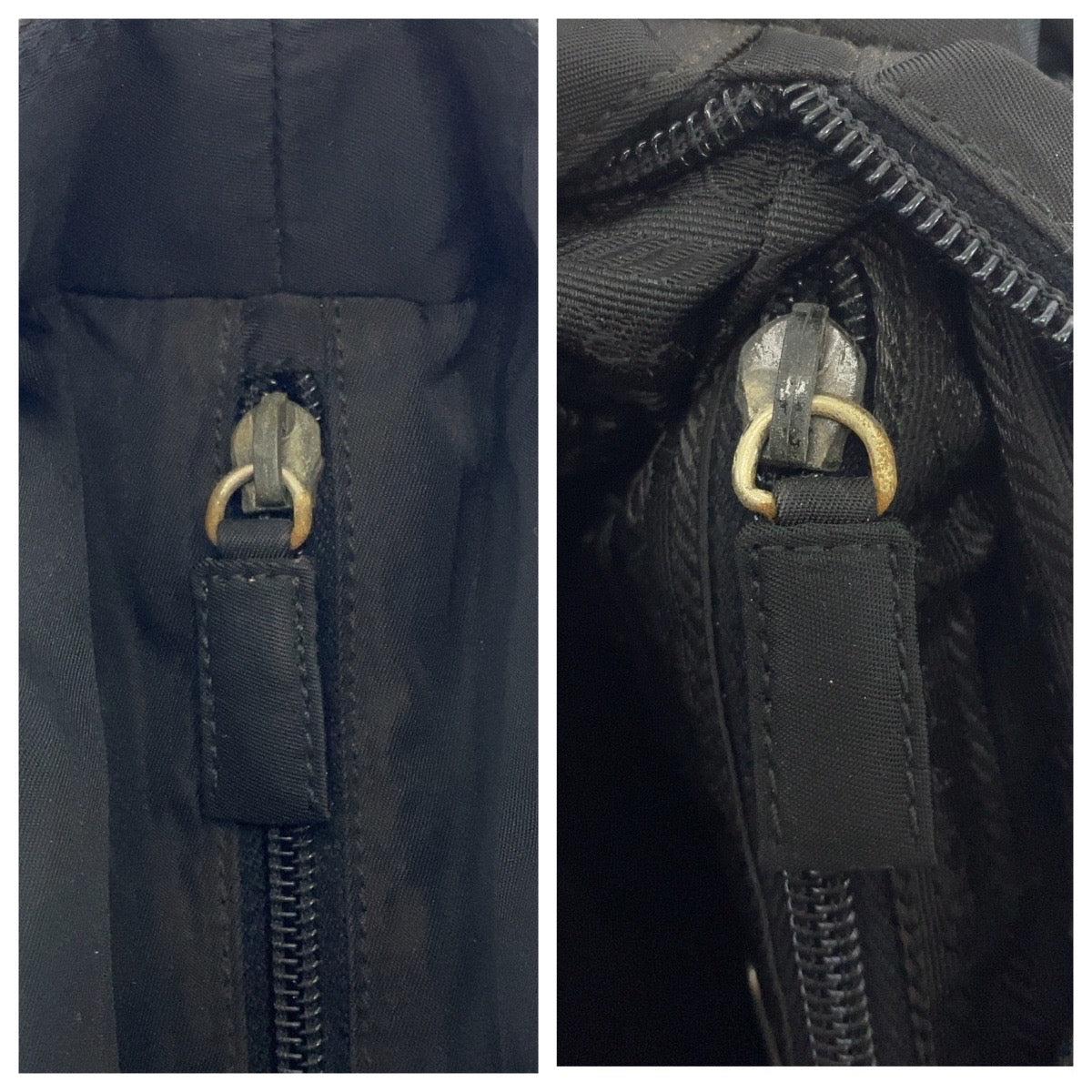 14624
PRADA プラダ テスート 三角ロゴプレート ブラック 黒 シルバー金具 ナイロン ショルダーバッグ トートバッグ  レディース