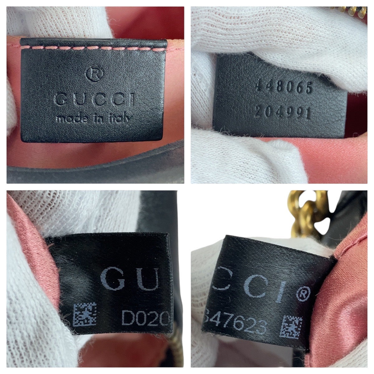 14627
GUCCI グッチ GGマーモント ブラック ホワイト ゴールド金具 レザー 448065 斜め掛け ショルダーバッグ ポシェット  レディース