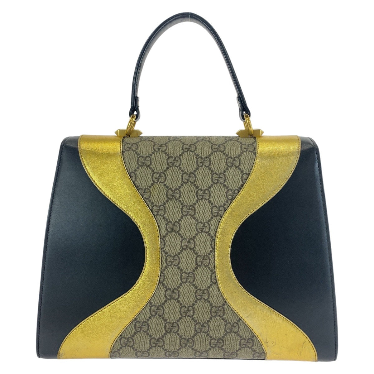 GUCCI グッチ キャットヘッド ブラック ゴールド GGスプリームキャンバス / レザー 4576435 ハンドバッグ ショルダーバッグ 2way  レディース