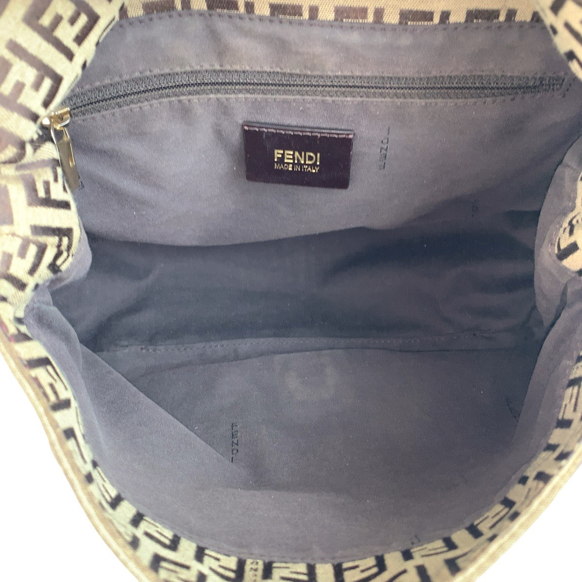 14629
FENDI フェンディ ズッキーノ マンマバケット ブラウン ピンク ゴールド金具 キャンバス / レザー ショルダーバッグ  レディース ABP67