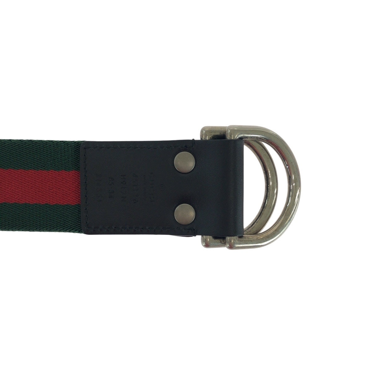 14630
GUCCI グッチ シェリーライン 85cm/34インチ グリーン レッド シルバー金具 キャンバス / レザー 451136 ベルト 男女兼用  メンズ