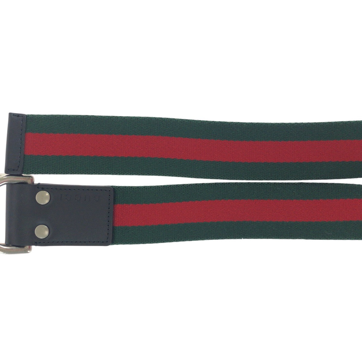 14630
GUCCI グッチ シェリーライン 85cm/34インチ グリーン レッド シルバー金具 キャンバス / レザー 451136 ベルト 男女兼用  メンズ