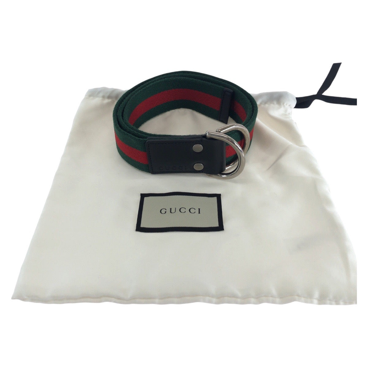 14630
GUCCI グッチ シェリーライン 85cm/34インチ グリーン レッド シルバー金具 キャンバス / レザー 451136 ベルト 男女兼用  メンズ