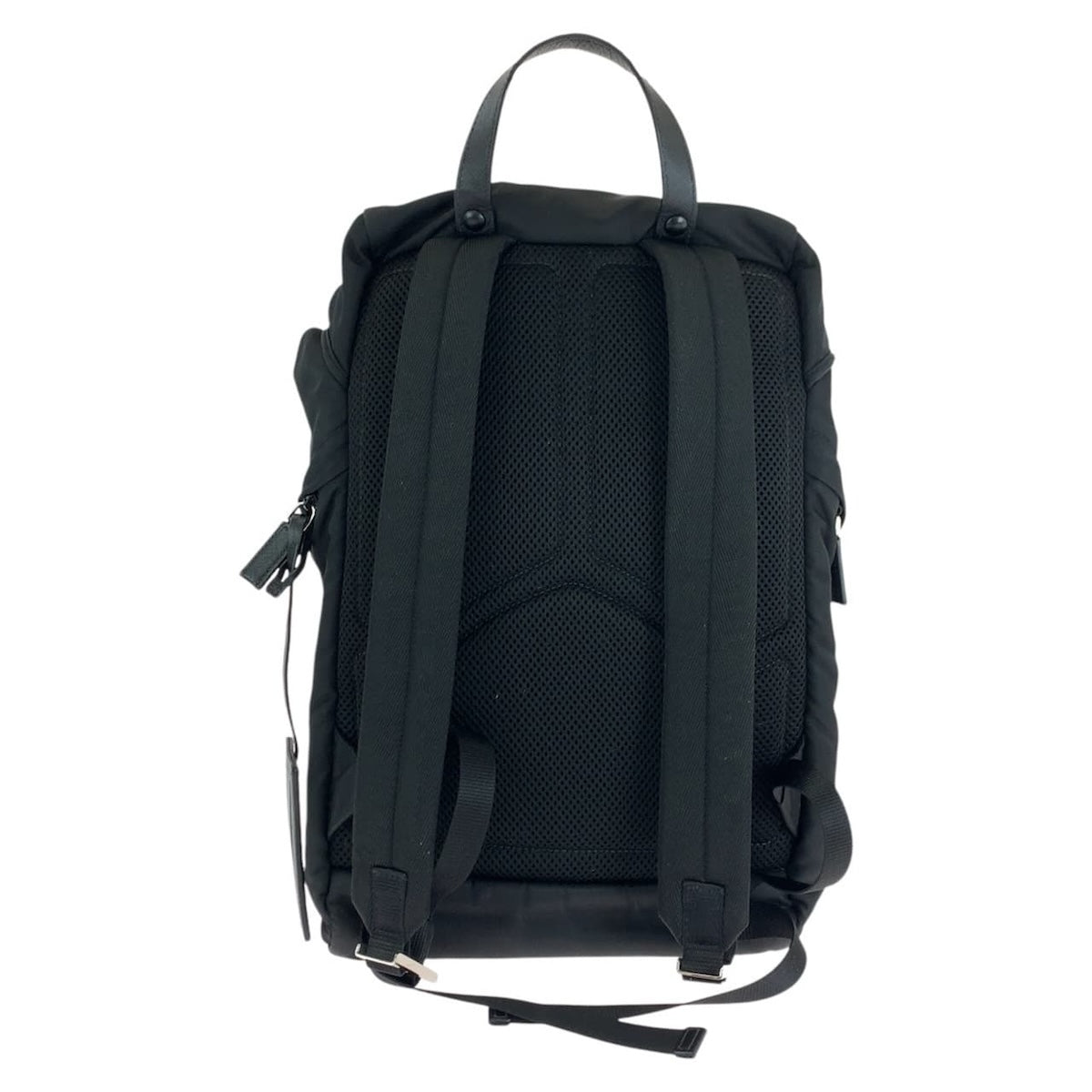 14634
PRADA プラダ テスート 三角ロゴプレート ブラック 黒 シルバー金具 ナイロン リュック・デイパック バックパック 男女兼用  レディース