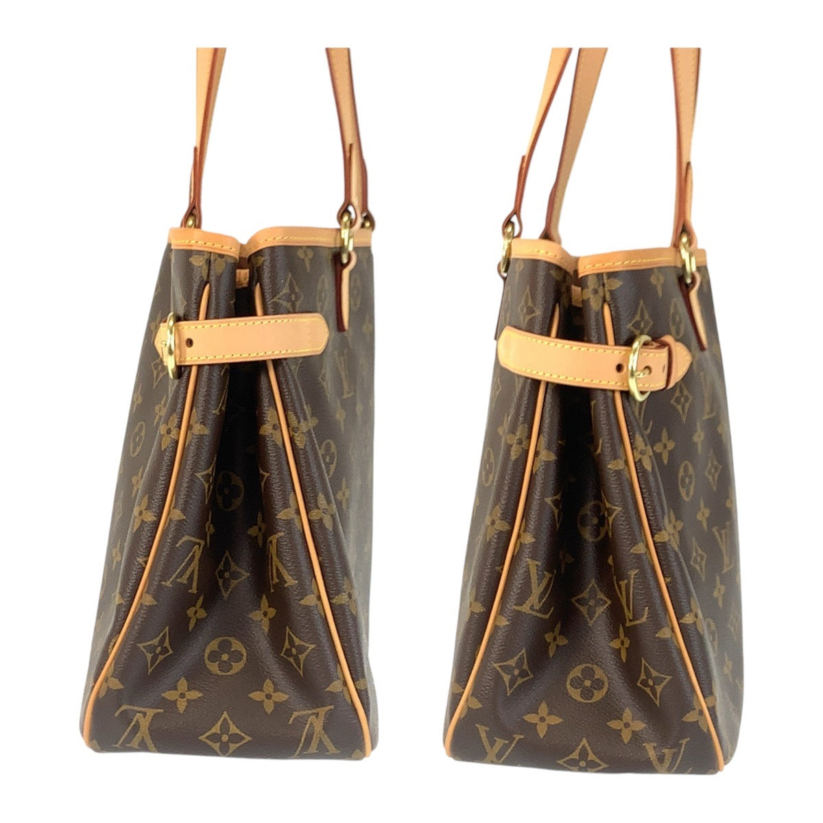 14635
LOUIS VUITTON ルイヴィトン モノグラム バティニョール オリゾンタル ブラウン ゴールド金具 PVC M51154 トートバッグ ショルダーバッグ  レディース