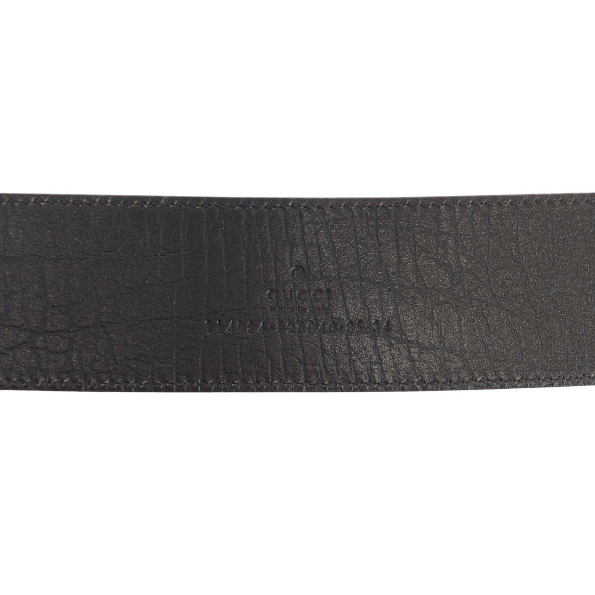 14636
GUCCI グッチ インターロッキング 85cm/34インチ グレー ブラウン シルバー金具 GGスプリームキャンバス / レザー 114984 ベルト  メンズ