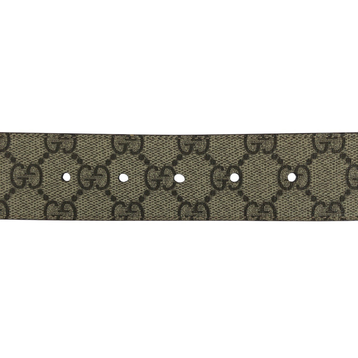14636
GUCCI グッチ インターロッキング 85cm/34インチ グレー ブラウン シルバー金具 GGスプリームキャンバス / レザー 114984 ベルト  メンズ