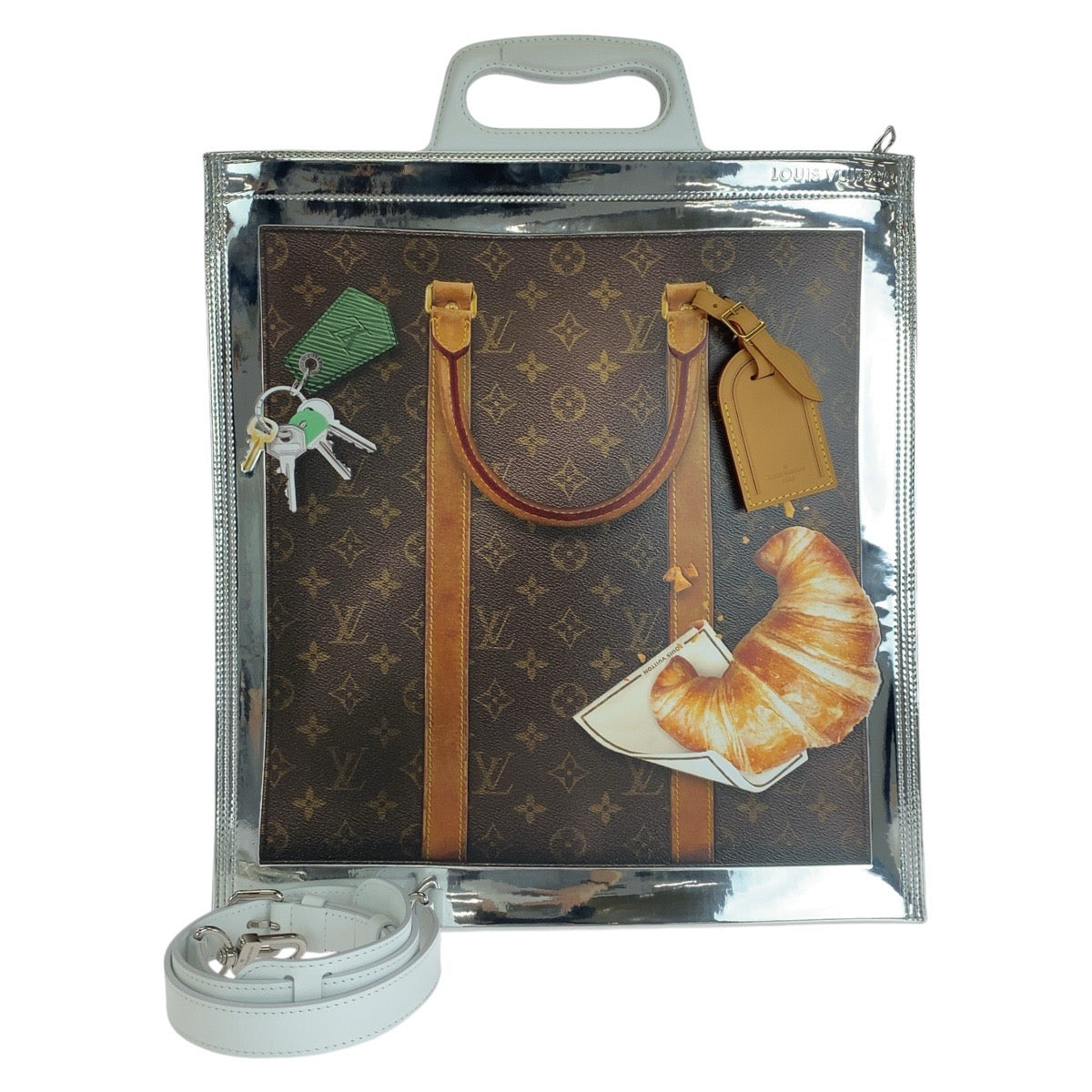 14639
LOUIS VUITTON ルイヴィトン モノグラム フリーザー サックプラ ブラウン シルバー ホワイト PVC / エナメル / レザー M23151 トートバッグ ショルダーバッグ 2way 男女兼用 A4収納 レディース SA250