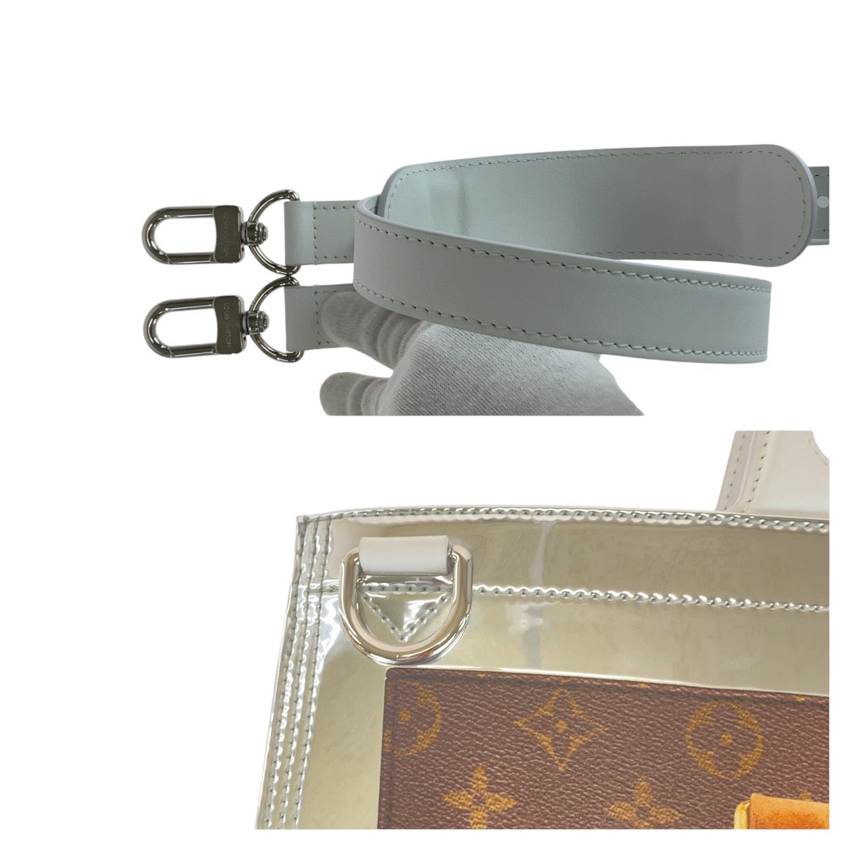 14639
LOUIS VUITTON ルイヴィトン モノグラム フリーザー サックプラ ブラウン シルバー ホワイト PVC / エナメル / レザー M23151 トートバッグ ショルダーバッグ 2way 男女兼用 A4収納 レディース SA250