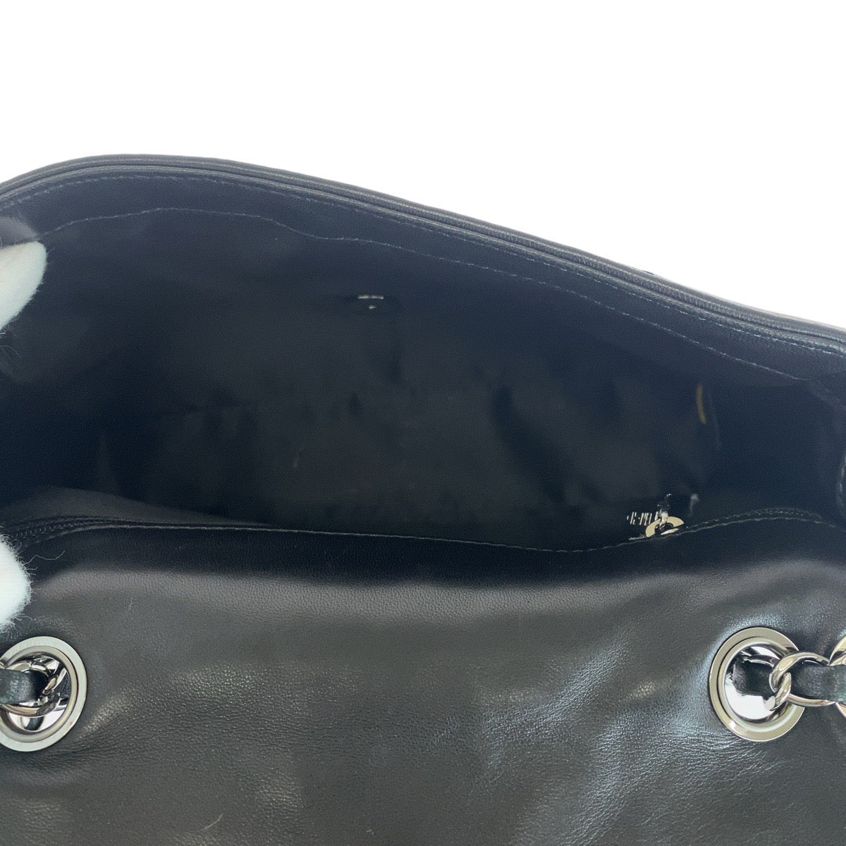 CHANEL シャネル ワイルドステッチ パッチワーク ココマーク ターンロック ブラック 黒 シルバー金具 ラムスキン / ツイード ショルダーバッグ  レディース