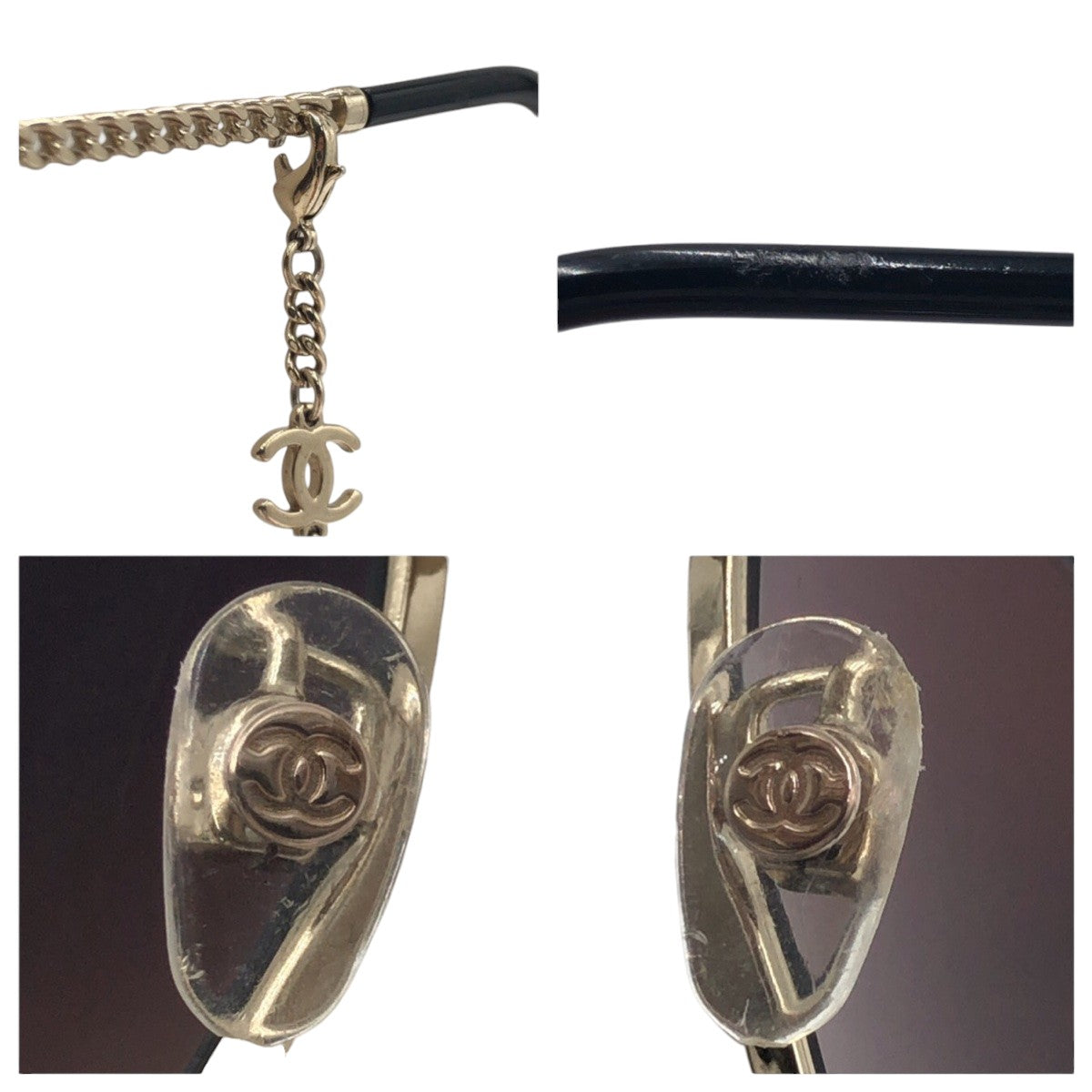 14645
CHANEL シャネル ココマーク チェーン ゴールド ブラウン メタル 4242 サングラス ラウンド  レディース ABP62