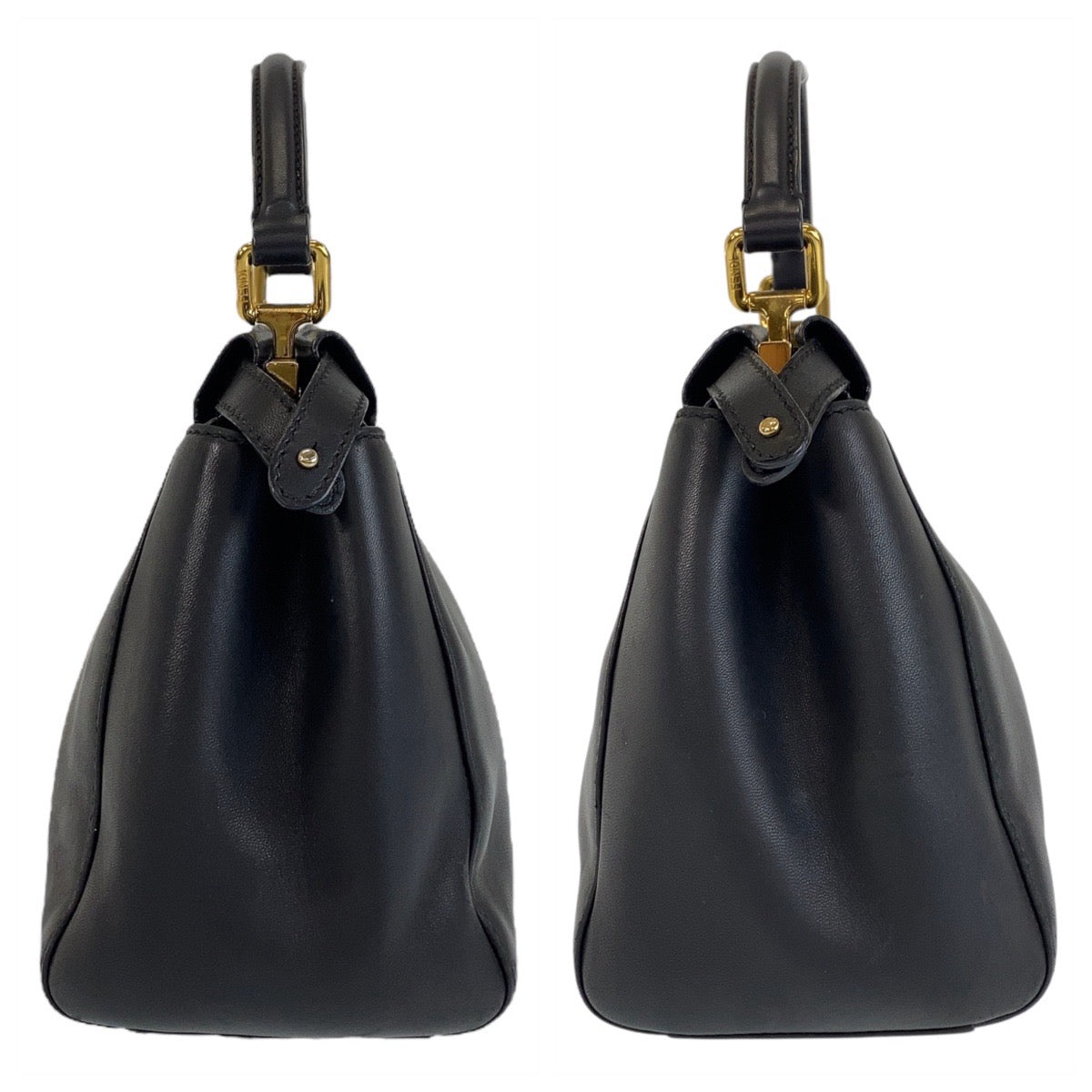 14652
FENDI フェンディ ピーカブー ミニ ブラック 黒 ゴールド金具 レザー ハンドバッグ ショルダーバッグ 2way  レディース