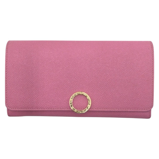 14654
BVLGARI ブルガリ ビーゼロ ピンク ゴールド金具 レザー 長財布 ロングウォレット  レディース