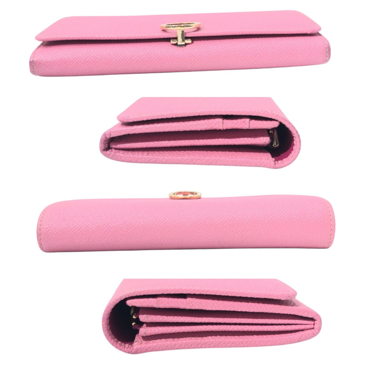 14654
BVLGARI ブルガリ ビーゼロ ピンク ゴールド金具 レザー 長財布 ロングウォレット  レディース