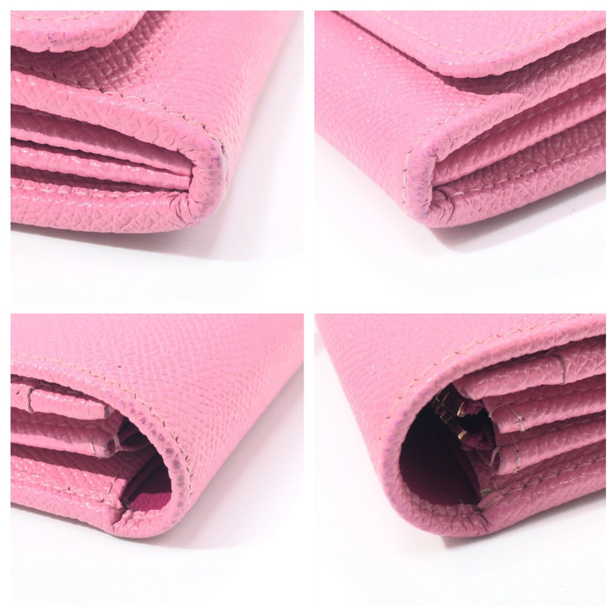 14654
BVLGARI ブルガリ ビーゼロ ピンク ゴールド金具 レザー 長財布 ロングウォレット  レディース