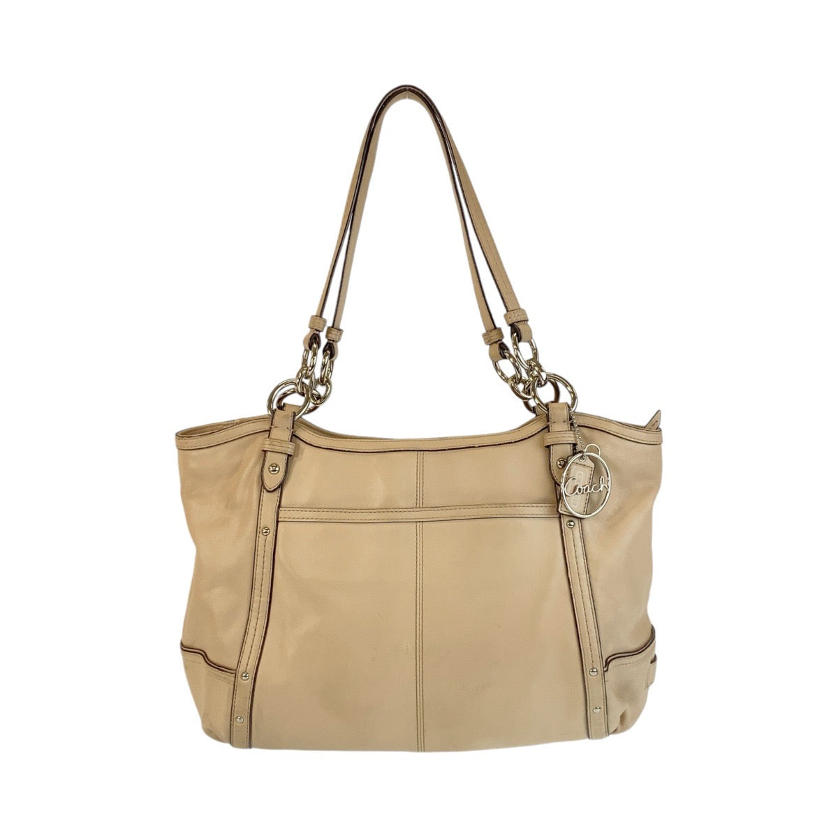 14658
COACH コーチ ベージュ シルバー金具 レザー トートバッグ ショルダーバッグ  レディース