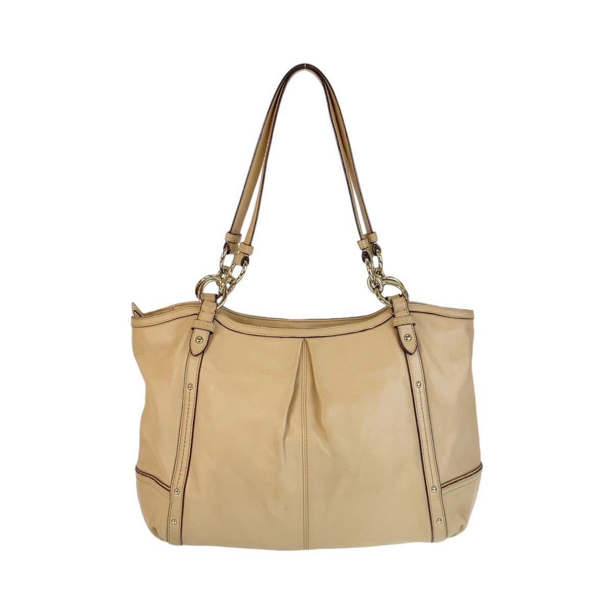 14658
COACH コーチ ベージュ シルバー金具 レザー トートバッグ ショルダーバッグ  レディース