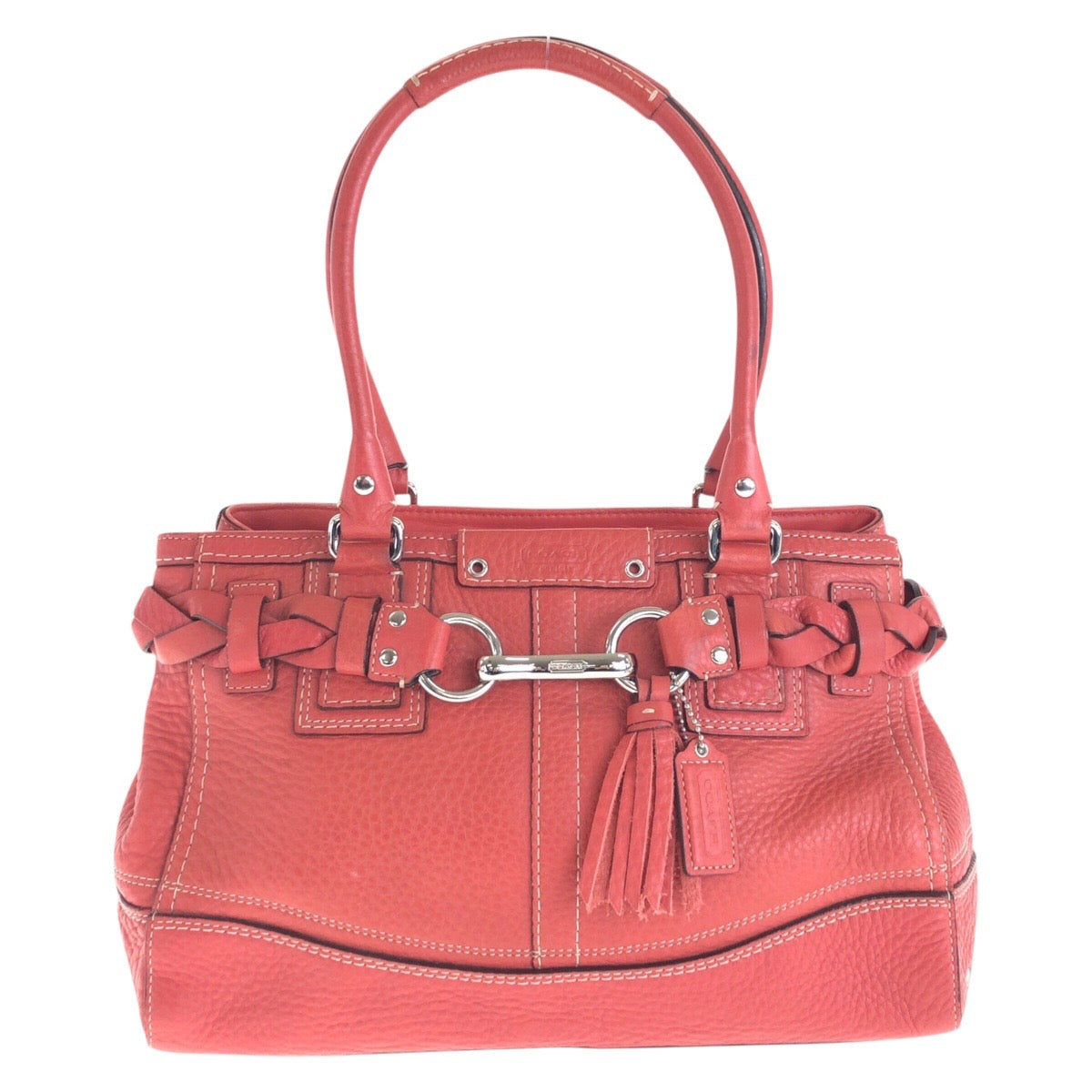 14659
COACH コーチ ピンク シルバー金具 レザー トートバッグ ショルダーバッグ  レディース AB5
