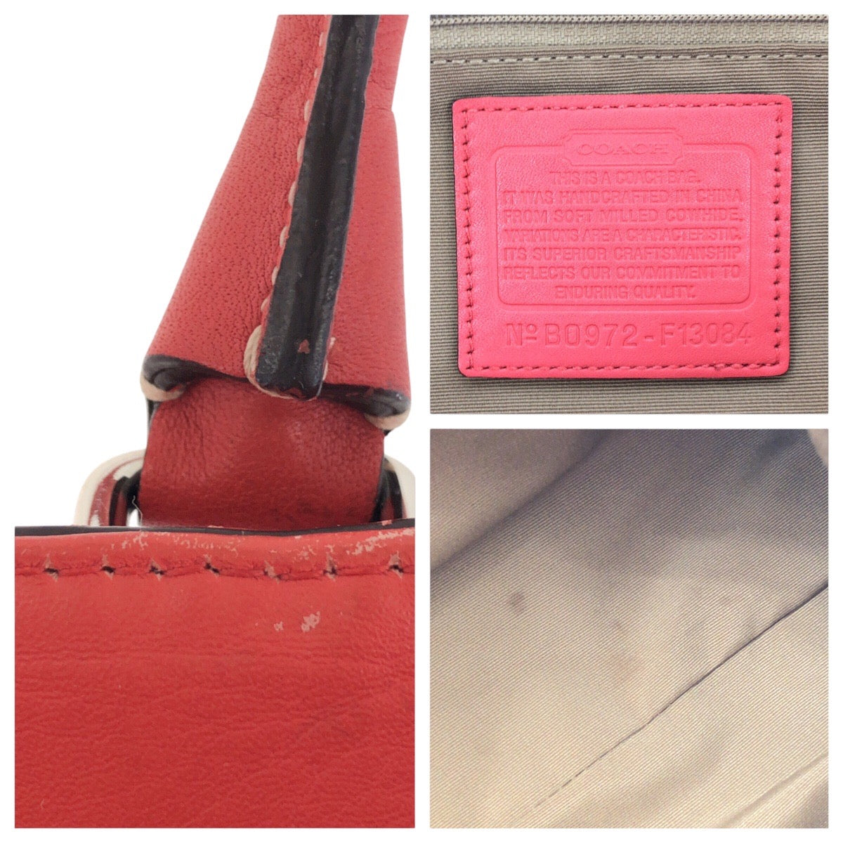 14659
COACH コーチ ピンク シルバー金具 レザー トートバッグ ショルダーバッグ  レディース AB5
