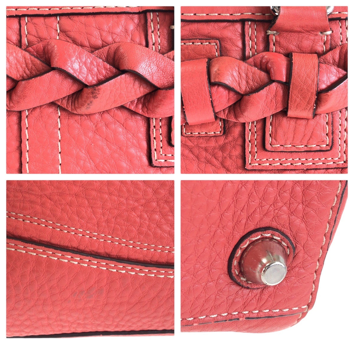 14659
COACH コーチ ピンク シルバー金具 レザー トートバッグ ショルダーバッグ  レディース AB5