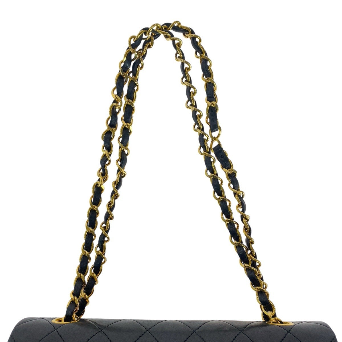 14663
CHANEL シャネル ヴィンテージ マトラッセ ココマーク ターンロック ブラック 黒 ゴールド金具 ラムスキン ショルダーバッグ  レディース ABP340