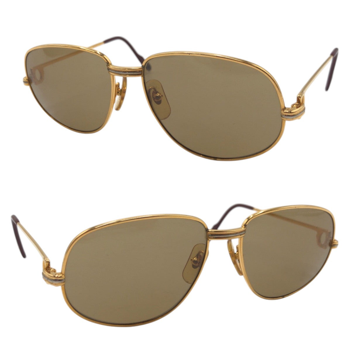 14665
CARTIER カルティエ トリニティ ゴールド ブラウン メタル 5616 130 サングラス 男女兼用 ティアドロップ  メンズ