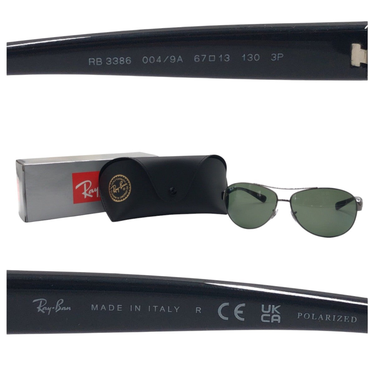 14666
Ray-Ban レイバン ブラック 黒 メタル RB3386 004/9A 67◻︎13 130 3P サングラス 偏光レンズ ティアドロップ  メンズ
