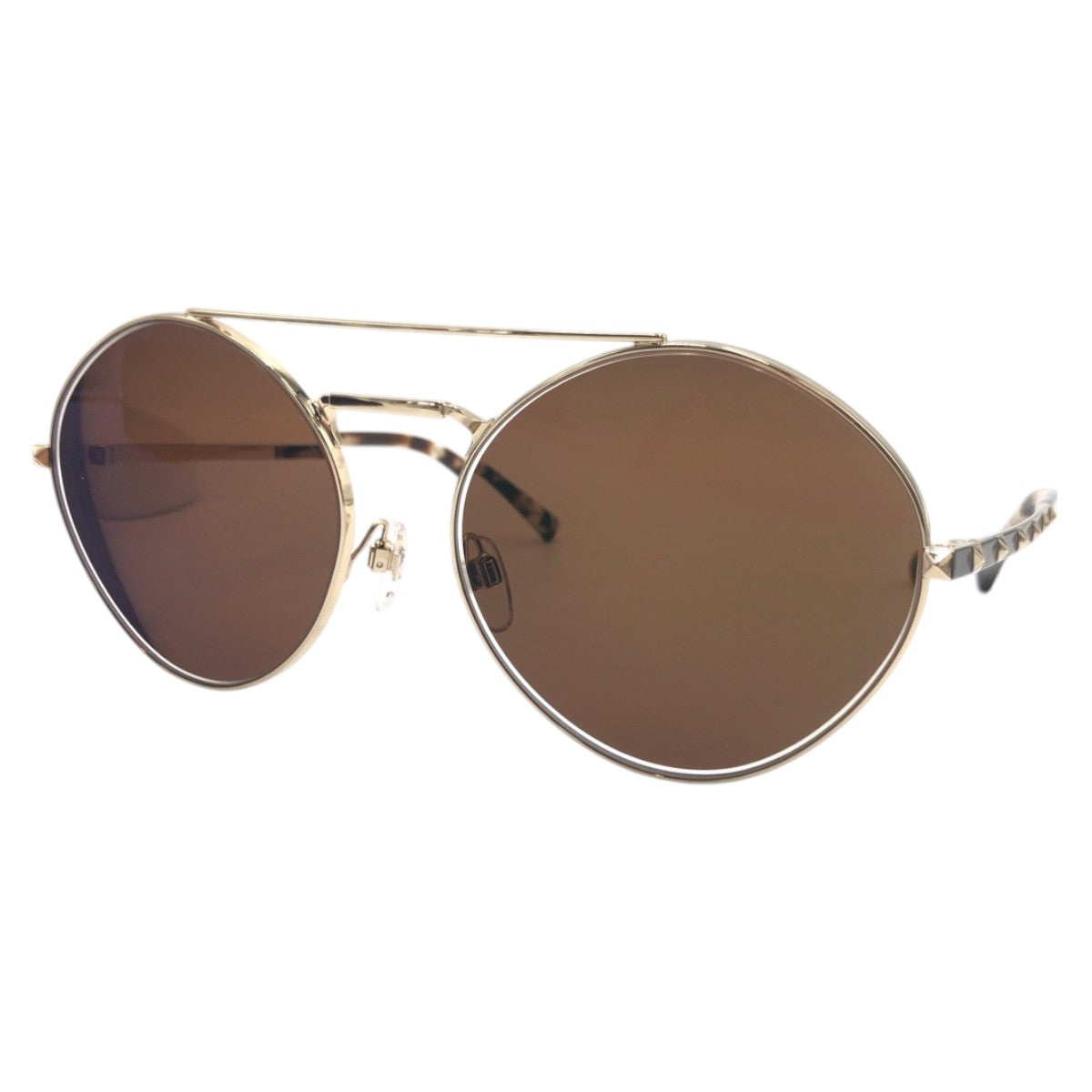 14671
VALENTINO ヴァレンティノ スタッズ ブラウン ゴールド メタル VA2036 3003/5A 6117 140 2N サングラス メガネフレーム 男女兼用 ラウンド  メンズ