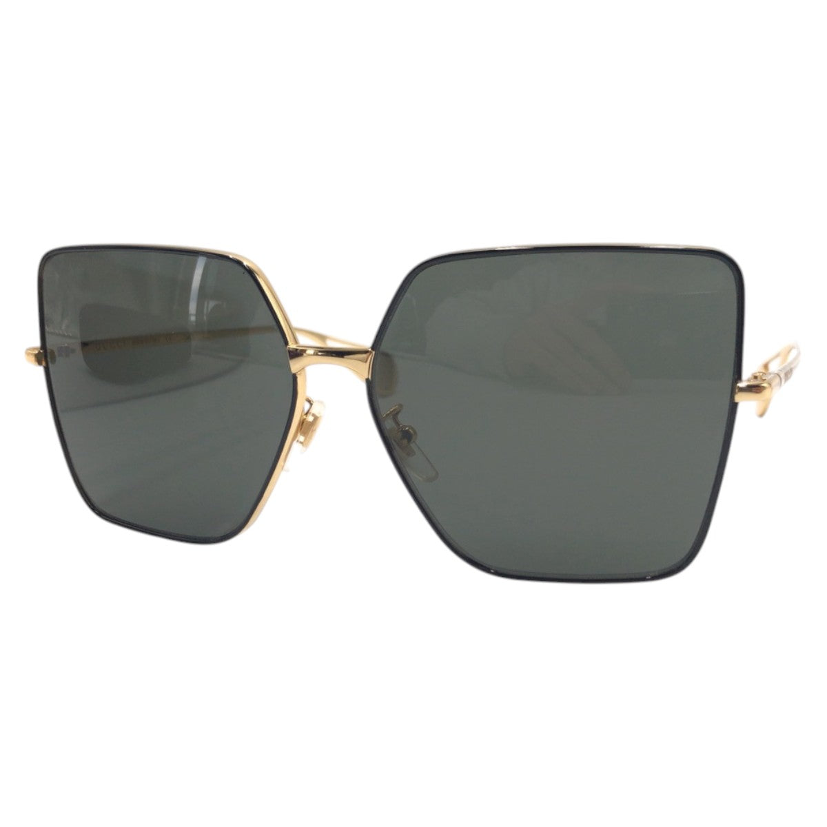 14673
GUCCI グッチ GGロゴ 男女兼用 ブラック 黒 ゴールド メタル GG0436S 002 6114 140 cat.3 サングラス バタフライ  レディース