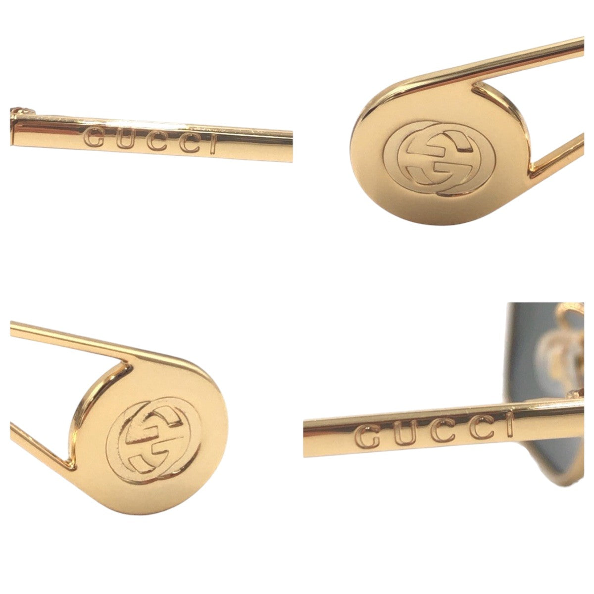 14673
GUCCI グッチ GGロゴ 男女兼用 ブラック 黒 ゴールド メタル GG0436S 002 6114 140 cat.3 サングラス バタフライ  レディース