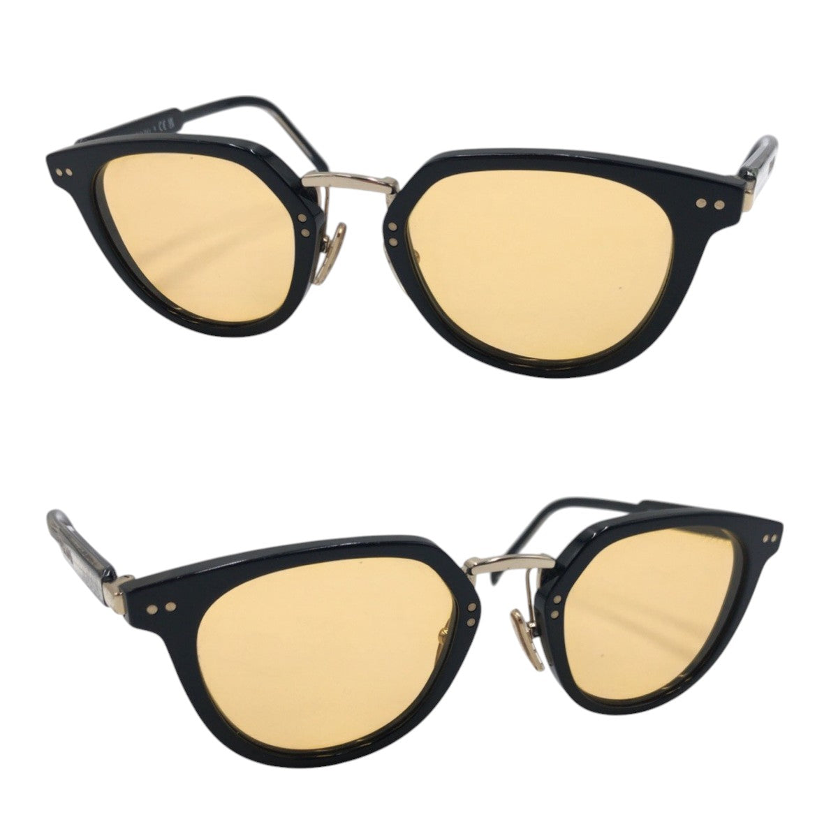 14674
PRADA プラダ 男女兼用 イエロー ブラック 黒 プラスチック SPR17Y 4922 AAV 07M 140 1M サングラス ウェリントン  メンズ