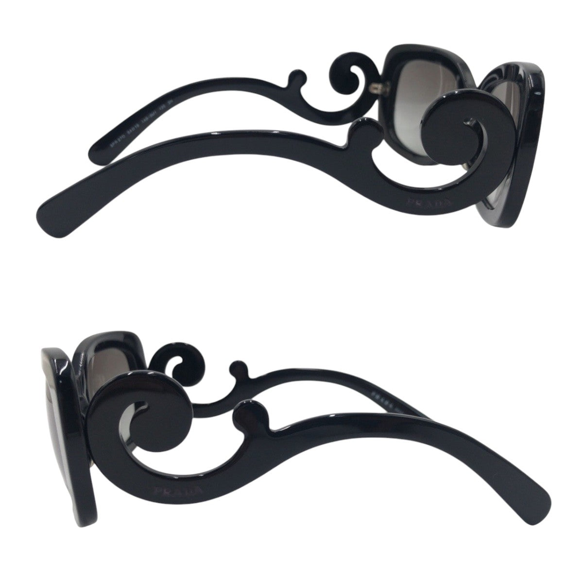 14675
PRADA プラダ ミニマル バロック ブラック 黒 プラスチック SPR270 5419 1AB 3M1 135 2N サングラス スクエア  レディース
