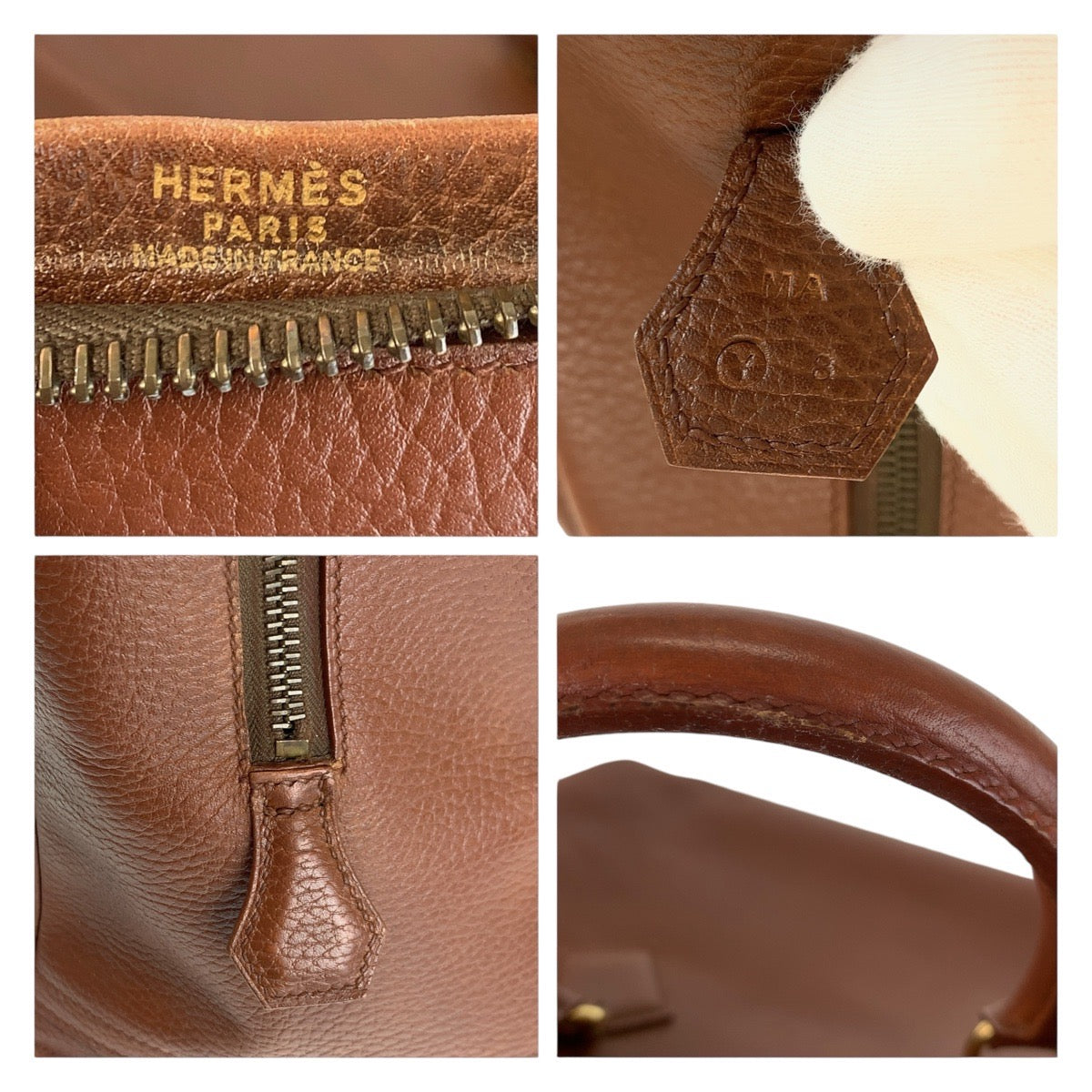 14677
HERMES エルメス ヴィンテージ サンプロン ブラウン ゴールド金具 アルデンヌ ボストンバッグ ハンドバッグ 男女兼用 〇Y刻印  レディース