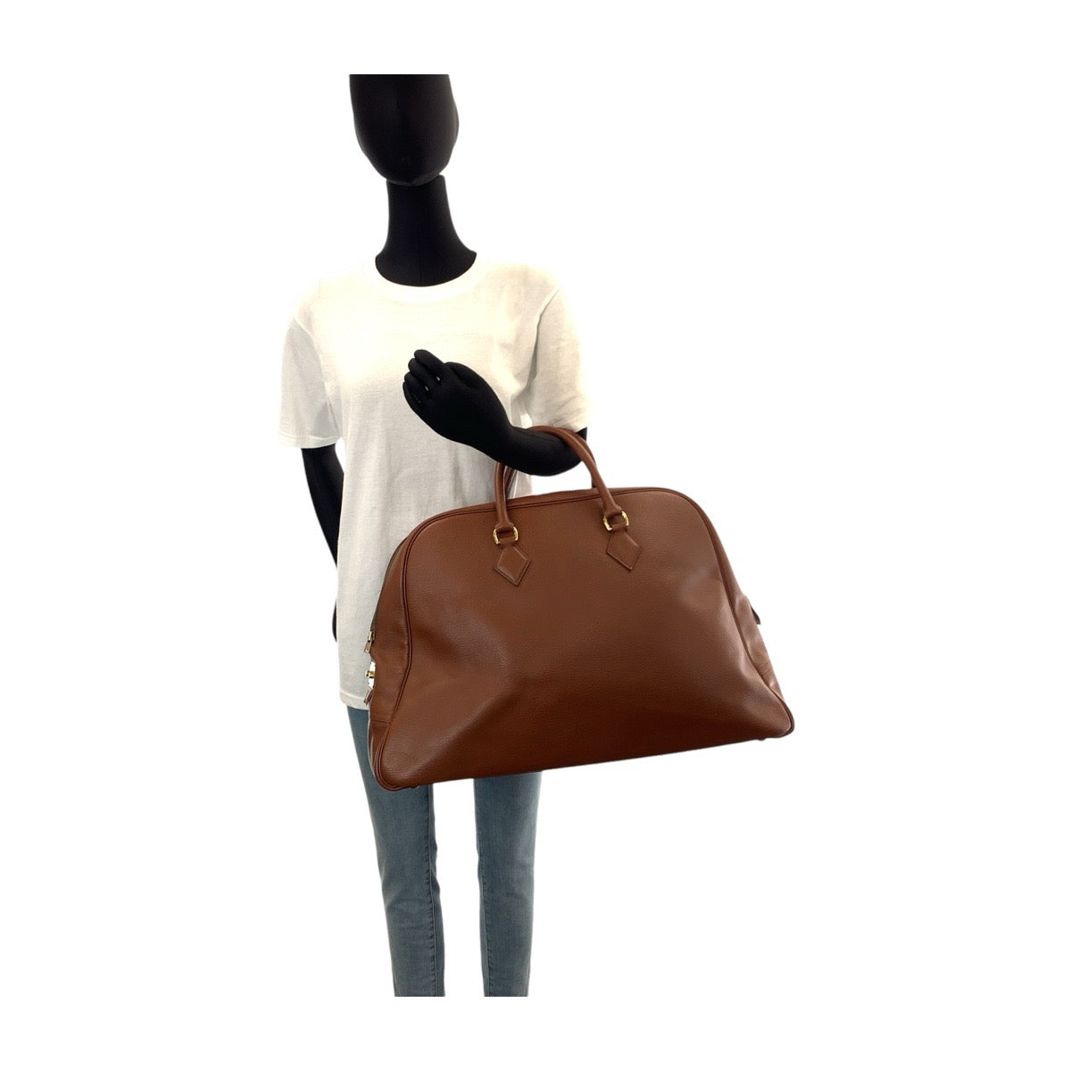 14677
HERMES エルメス ヴィンテージ サンプロン ブラウン ゴールド金具 アルデンヌ ボストンバッグ ハンドバッグ 男女兼用 〇Y刻印  レディース