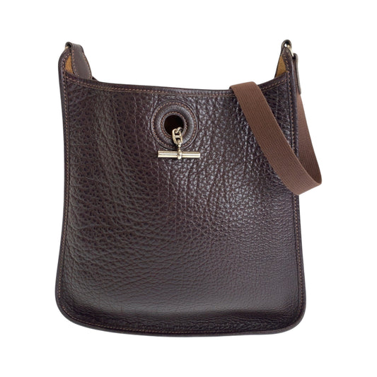 14678
HERMES エルメス ヴェスパPM ブラウン シルバー金具 ヴォーエプソン ショルダーバッグ O刻印  レディース