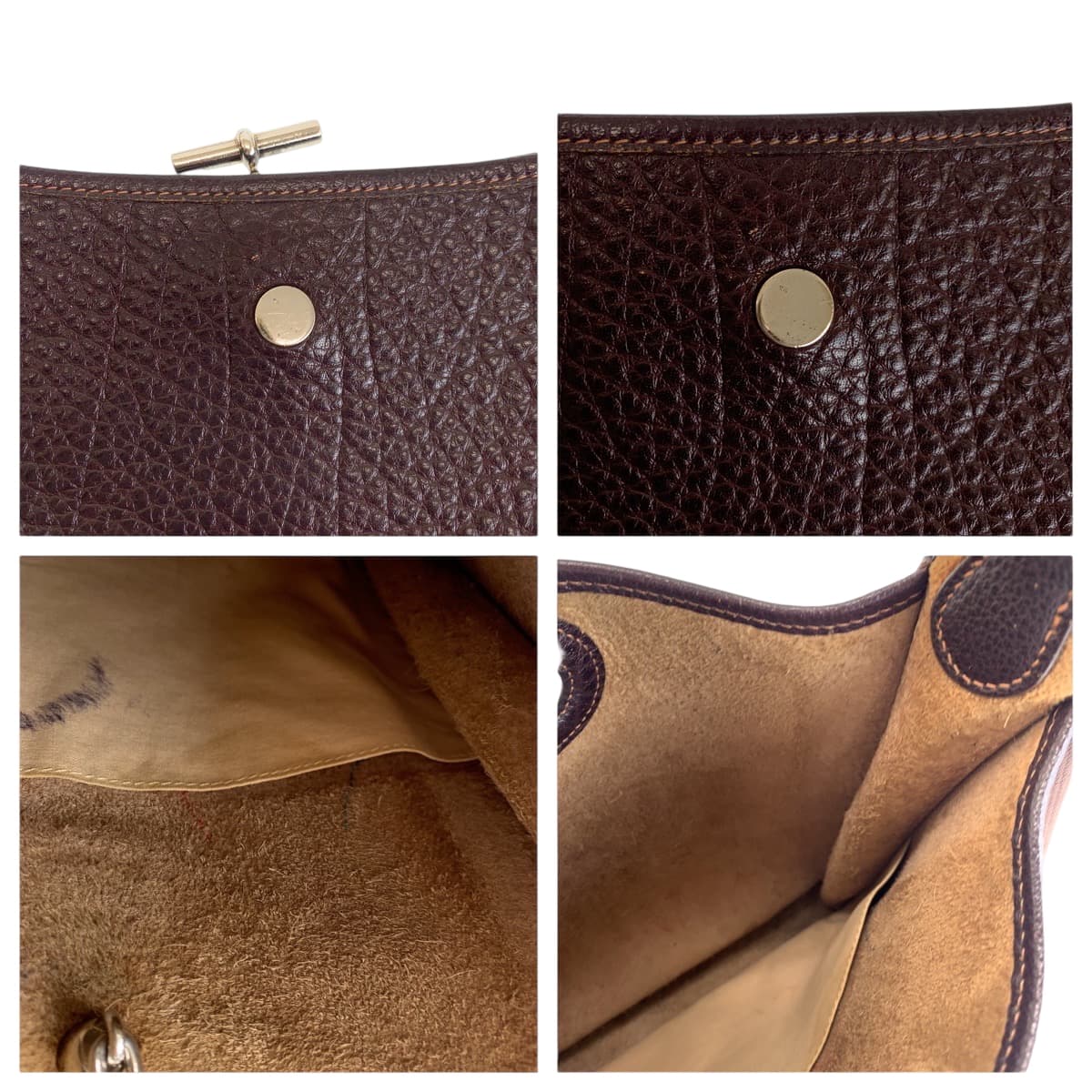 14678
HERMES エルメス ヴェスパPM ブラウン シルバー金具 ヴォーエプソン ショルダーバッグ O刻印  レディース
