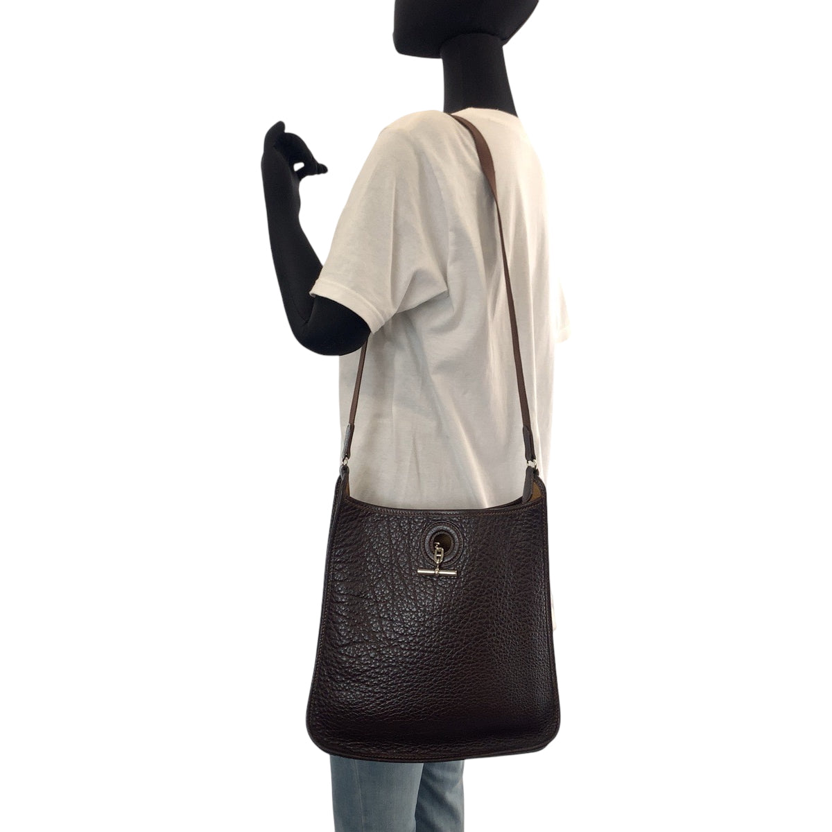 14678
HERMES エルメス ヴェスパPM ブラウン シルバー金具 ヴォーエプソン ショルダーバッグ O刻印  レディース