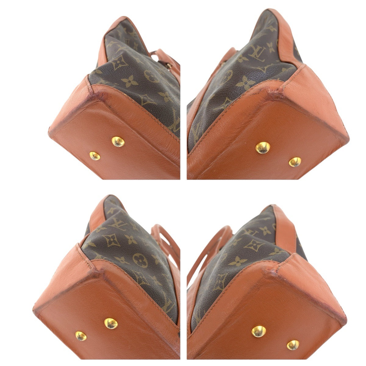 14680
LOUIS VUITTON ルイヴィトン モノグラム ウィークエンドPM ブラウン ゴールド金具 PVC / レザー M42425 トートバッグ ショルダーバッグ  レディース