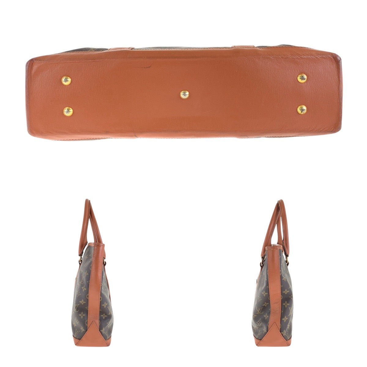 14680
LOUIS VUITTON ルイヴィトン モノグラム ウィークエンドPM ブラウン ゴールド金具 PVC / レザー M42425 トートバッグ ショルダーバッグ  レディース